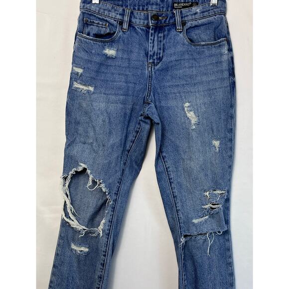 BLANKNYC Women's Size 25 The Ludlow Destroyed Cropped Girlfriend Denim Jeans - Picture 4 of 9